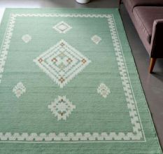 Scandinavian Green Wool Rug